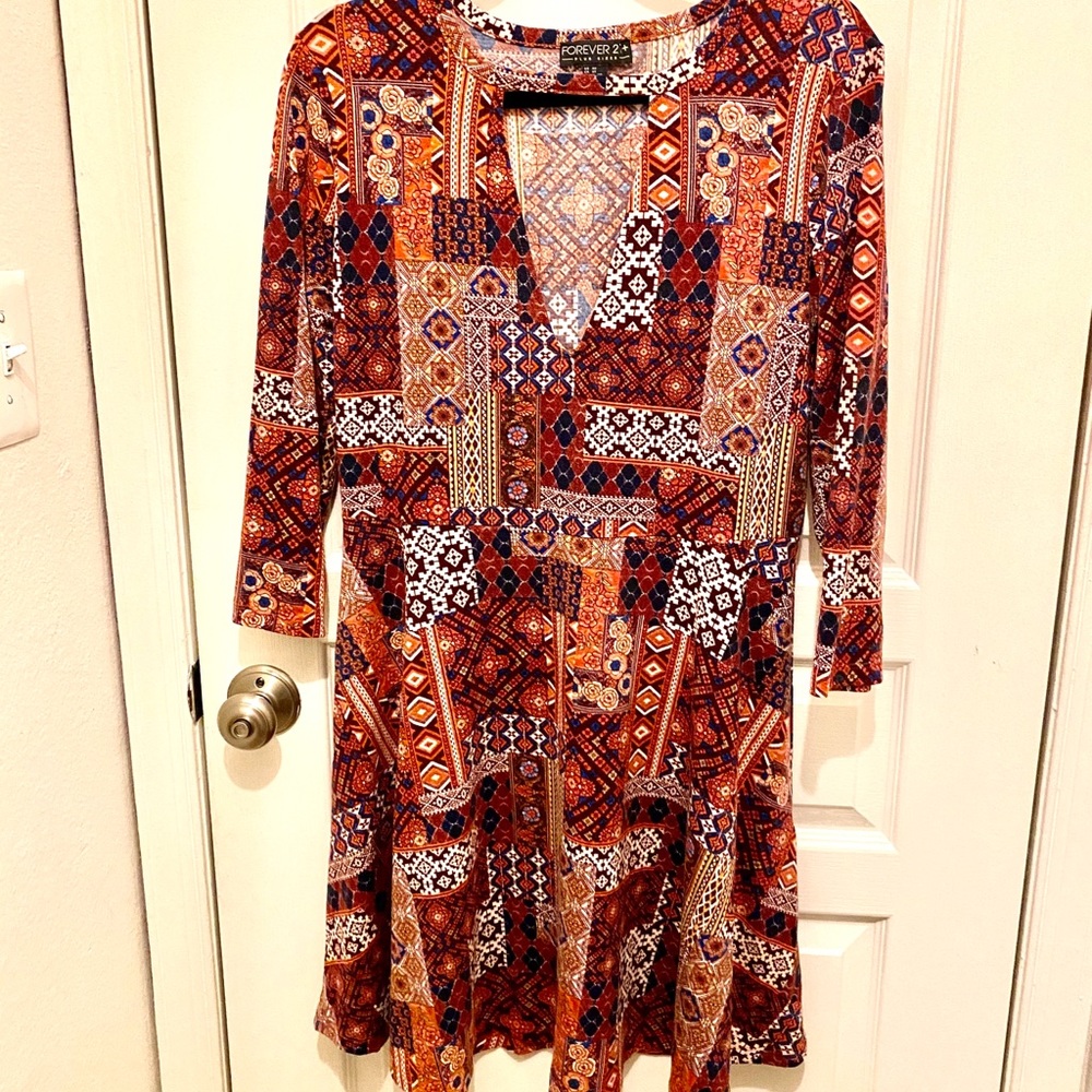 Pattern flare dress
